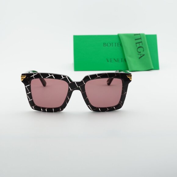 Bottega Veneta BV1005S 009 Square Sunglasses - Burgundy / Pink main image 5